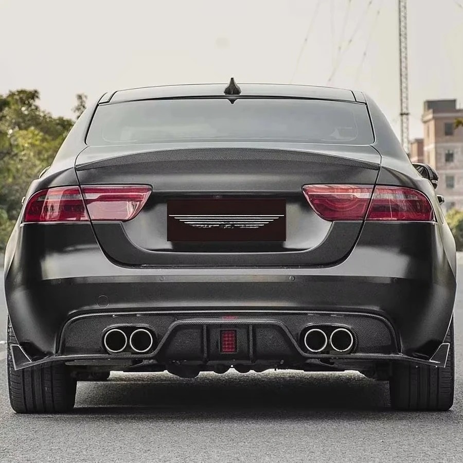 2015-2019 for XE Wet Vacuum Carbon Fiber Body Kits Front Lip Bumper Exhaust Cut-Outs Rear Diffuser Bolt-On Auto Parts